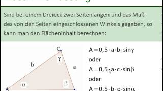 Flächeninhalt des Dreiecks  Trigonometrie [upl. by Angelika]