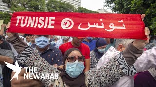 Tunisians protest in capital against government crackdown [upl. by Nroht]