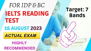 IELTS reading practice test with answers general training  august 2023 [upl. by Artkele932]