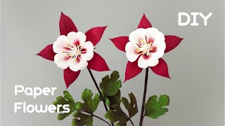 How to Make Aquilegia Paper Flowers🌺20240906PaperflowercraftPaperflowertutorial homedecoration [upl. by Martres]