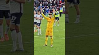 FT Crystal Palace 10 Tottenham Goalkeeper Vicario holds his hands up to the away end [upl. by Wahkuna110]