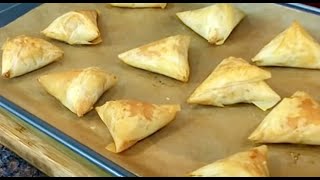 Spanakopita triangles  Best Greek Spinach Pies  Christine Cushing [upl. by Gherlein]