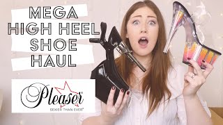 PLEASER USA MEGA HIGH HEEL HAUL  PLATFORM SHOE HAUL  SEND HELP PLEASE [upl. by Shanly62]