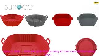 1005005734834794 Air Fryer Oven Silicone Baking Tray Reusable Pizza Fried Chicken Baske [upl. by Noirret873]