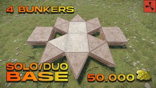 THE BEST STARTER BASE IN RUST 2023 4 BUNKERS [upl. by Pippa552]