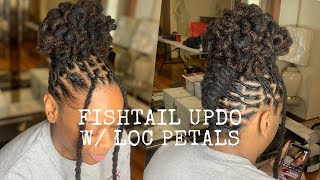 FISHTAIL UPDO W LOC PETALS [upl. by Kilar123]