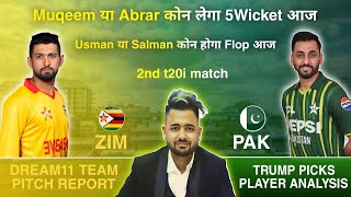 ZIM vs PAK T20 Dream11 Prediction  Dream11 Team Of Today Match  Today Match Prediction ZIM vs PAK [upl. by Fernyak]