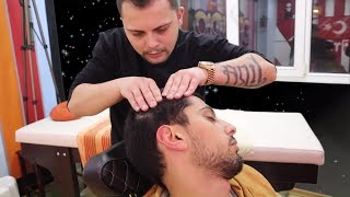 ASMR MASSAGE by Anil Cakmak  Asmr No Talking  NEW  head back neck scalp [upl. by Enovi]