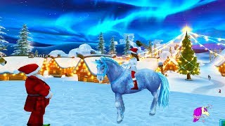 Color Changing Ice Unicorn  Buying New Star Stable Horse in Christmas Snow Village  Roleplay Video [upl. by Adnoral]