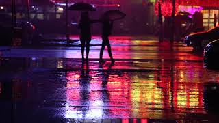 Rainy City Night  Royalty Free Stock Footage [upl. by Nalim]