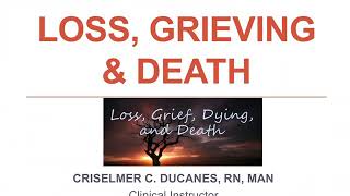 FUNDA LECTURE Loss Grieving amp Death Part 1 of 2 [upl. by Subocaj]