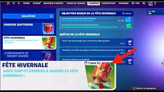 COMMENT ACCOMPLIR LES QUÊTES DE LA FÊTE HIVERNALE JOUR 5 SUR FORTNITE CHAPITRE 5 SAISON 1 [upl. by Aisaim]