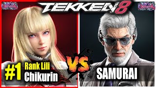 Tekken 8 PROs  THY Chikurin 1 Rank Lili vs Samurai Victor  Ranked Match [upl. by Enalda]