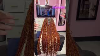 Ginger and blonde boho Knotless Braids braidhairstylesforblackwomen bohobraids [upl. by Eachern627]