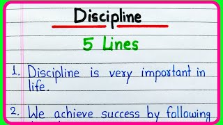 5 lines on Discipline in English  Discipline short 5 lines essay  Importance of discipline essay [upl. by Gabby]