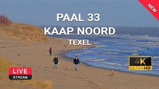 Kaap Noord  Paal 33 Texel  webcam live 4K  TexelinformatieNL [upl. by Etnoval]