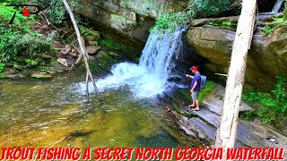 Trout Fishing a Secret North Georgia Waterfall [upl. by Halilahk]