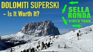 Dolomiti SuperSki SELLARONDA Ski Route Video Tour  Is It Worth It 4K Insta360 X3 [upl. by Fante309]