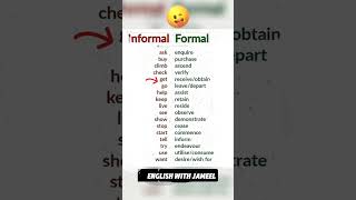 Vocabulary of Informal Vs formal word englishvocabularylearning ielts shorts [upl. by Raamaj91]