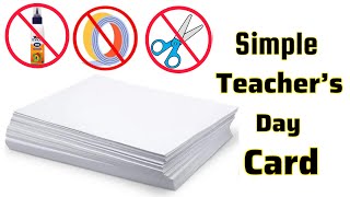 DIY Teachers Day Card Idea Teachers Day Gift ideas Greeting Card For Teacher White paper craft [upl. by Niveg]