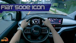 2023 FIAT 500e ICON BEV 118CV  POV TEST DRIVE  ACELERANDO UM ELÉTRICO NA CHUVA [upl. by Sydalg]