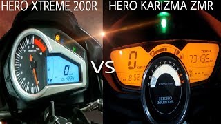 Hero Xtreme 200R VS Hero Karizma ZMR  Top Speed Test  Auto Gyann [upl. by Chloris]