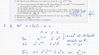 Suites Intégrale Exponentielle  BAC maths centres étrangers Pondichéry 2019 [upl. by Augustina176]