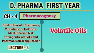 Volatile oilPharmacognosyL4CH4Dpharm First year [upl. by Osbourn]