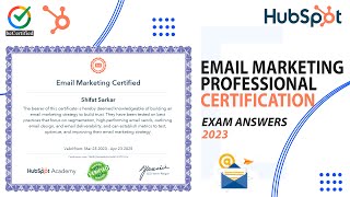 Email Marketing Professional Certification  HubSpot Academy Exam 2023  beCertified [upl. by Netaf]