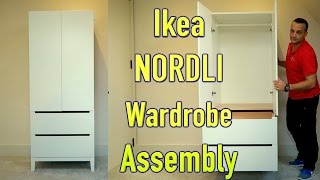 IKEA Wardrobe NORDLI White assembly [upl. by Onitselec]