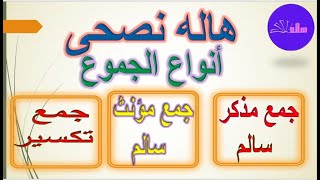 شرح أنواع الجموع جمع مذكر سالم و جمع مؤنث سالم و جمع تكسير [upl. by Nicram]