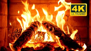 Fireplace at Night 4K 🔥 Cozy Fireplace 10 HOURS Fireplace video with Burning Logs amp Fire Sounds [upl. by Patrick]