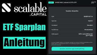 Scalable Capital ETF Sparplan einrichten ✔️ Anlegen Anleitung für Anfänger [upl. by Norbel]