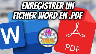 Comment enregistrer un fichier word en pdf en moins dune minute [upl. by Columbyne36]