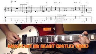 Kickstart My Heart RIFF Motley Crue GUITAR LESSON with TAB [upl. by Aimit626]