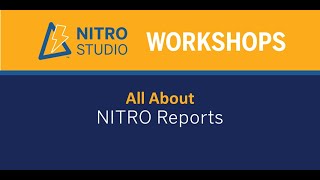 NITRO Studio Workshop NITRO Reports [upl. by Il]