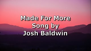 Made For More  Josh Baldwin  Lyric Video [upl. by Wandis502]