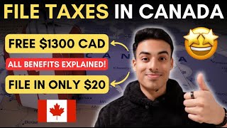 🇨🇦 How To File TAXES in Canada in ONLY 20 and get all BENEFITS  Best TAX SERVICE For Students [upl. by Young]