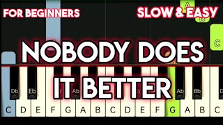 CARLY SIMON  NOBODY DOES IT BETTER  SLOW amp EASY PIANO TUTORIAL [upl. by Farica]