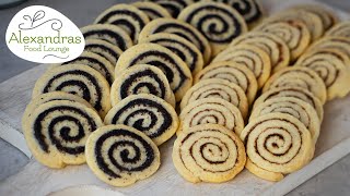 Mohn und Zimtschnecken Plätzchen Basic Butterplätzchen Rezept plätzchen [upl. by Onirotciv937]