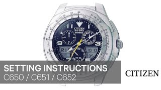 Citizen Watch Setting Instruction — C650 C651 C652 [upl. by Nedloh]