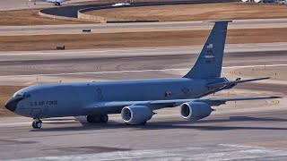 RARE USAF Boeing KC135R Stratotanker 580121 Taxi amp Takeoff  Minneapolis [upl. by Coray]