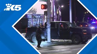 Driver smashes truck into Seattle smoke shop [upl. by Llerrac573]