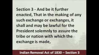 Indian Removal Act of 1830 – Hear and Read the Land Exchange [upl. by Adnicaj]