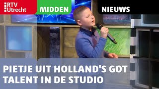 Pietje 9 uit Hollands Got Talent in de studio van RTV Utrecht  RTV Utrecht [upl. by Ashbey]