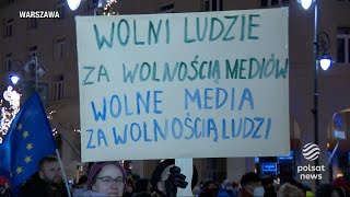 quotLex TVNquot Protesty przeciw ustawie w całym kraju [upl. by Nywrad]