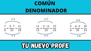 ¿Cómo calcular el común denominador de varias fracciones 23 [upl. by Wojak]