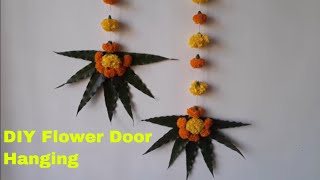 New Year Special Door Hanging Making At Home  Wall Hanging Toran Making Craft  Fresh Flower Toran [upl. by Asiruam]