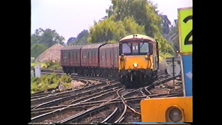 Railways British Railways TonbridgeRedhillEastleigh stations 1995 [upl. by Ettedanreb476]