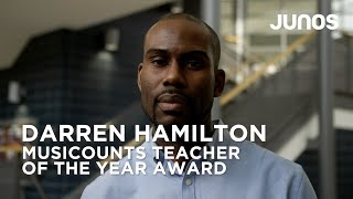 Tobi presents Teacher of the Year to Darren Hamilton  Junos Awards 2022 [upl. by Sisely35]